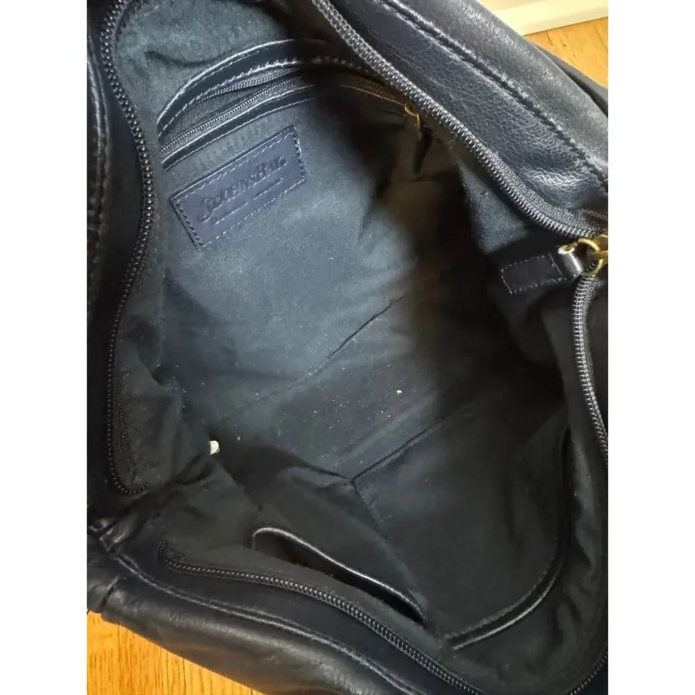 Y2K St Johns Bay Navy Leather Shoulder Bag Hobo Purse